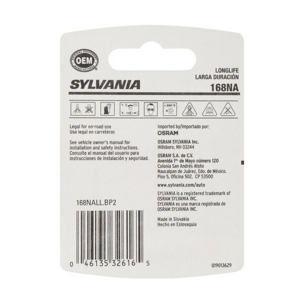 SYLVANIA 168NA Long Life Mini Bulb, 2 Pack, , hi-res