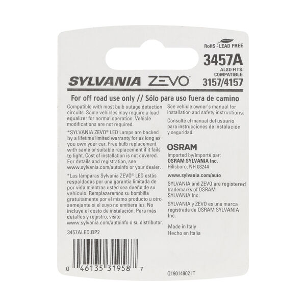 SYLVANIA 3457A AMBER ZEVO LED Mini, 2 Pack, , hi-res