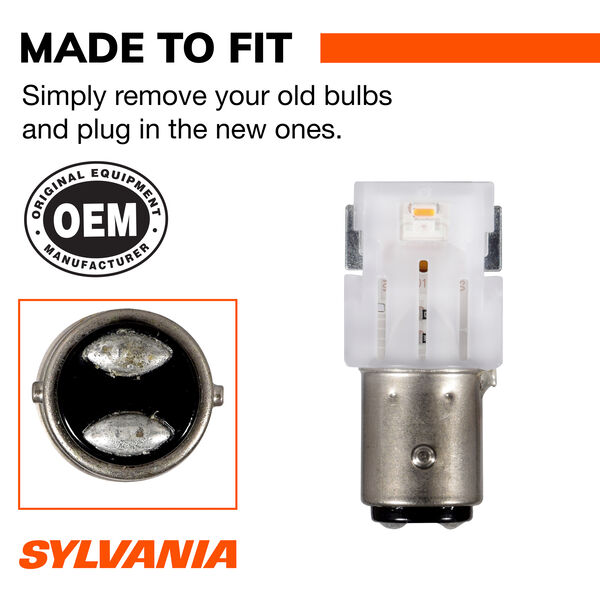 SYLVANIA 2057A AMBER SYL LED Mini Bulb Mini Bulb, 2 Pack, , hi-res