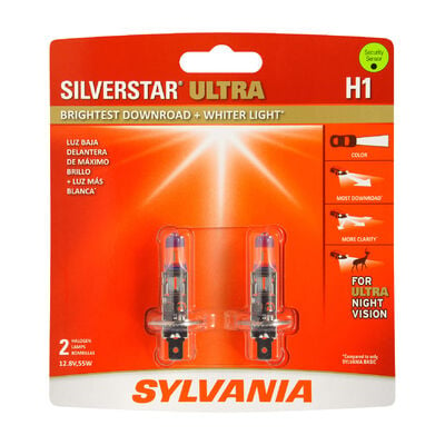 SYLVANIA H1 SilverStar ULTRA Halogen Headlight Bulb, 2 Pack