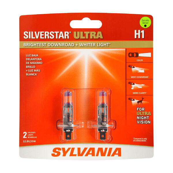 SYLVANIA H1 SilverStar ULTRA Halogen Headlight Bulb, 2 Pack, , hi-res