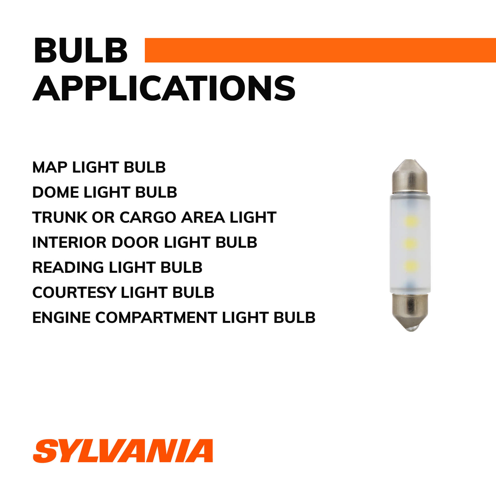 Sylvania ZEVO LED 578 Bulbs (2 Pack) – 6000K White For Trunk/Cargo Lights, 200 Lumens