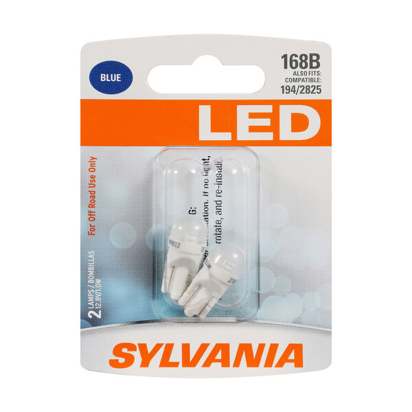 SYLVANIA 168B BLUE LED Mini Bulb, 2 Pack, , hi-res