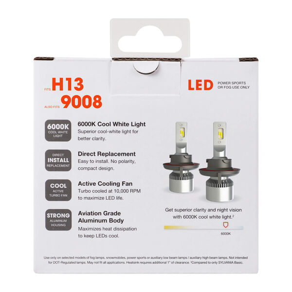 Pack of 2 H3 6000K LED bulbs