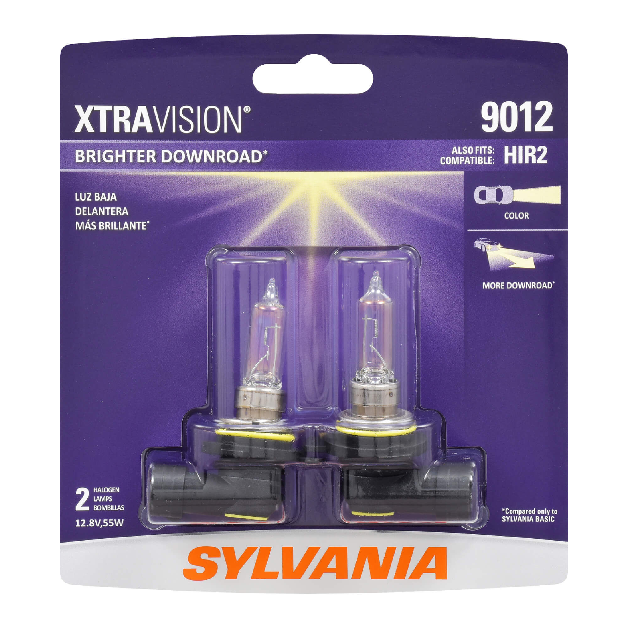 SYLVANIA 9012 XtraVision Halogen Headlight Bulb, 2 Pack