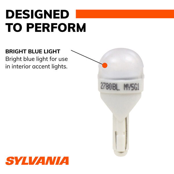 SYLVANIA 2825B BLUE LED Mini Bulb, 2 Pack, , hi-res