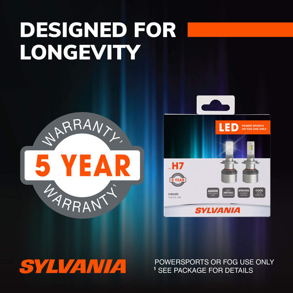 SYLVANIA H7 LED Fog & Powersports Bulb, 2 Pack