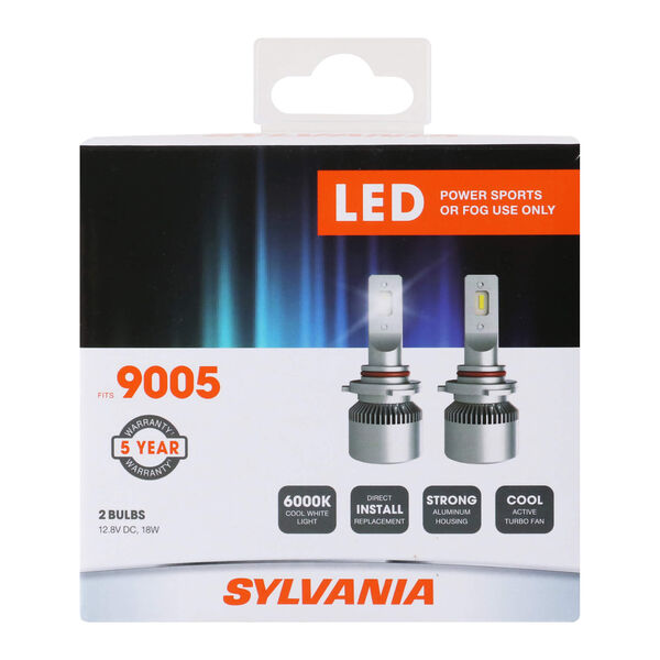 SYLVANIA 9005 LED Fog & Powersports Bulb, 2 Pack, , hi-res