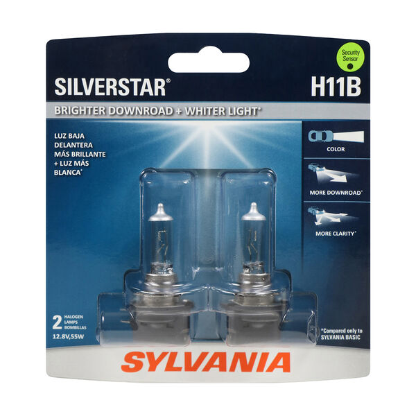 SYLVANIA H11B SilverStar Halogen Headlight Bulb, 2 Pack, , hi-res