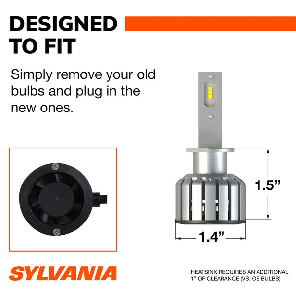 SYLVANIA H1 LED Fog & Powersports Bulb, 2 Pack, , hi-res