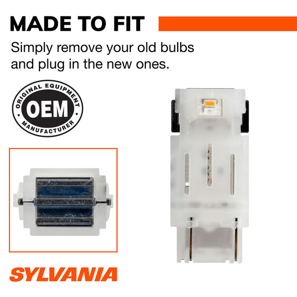 SYLVANIA 3457A AMBER SYL LED Mini Bulb Mini Bulb, 2 Pack, , hi-res