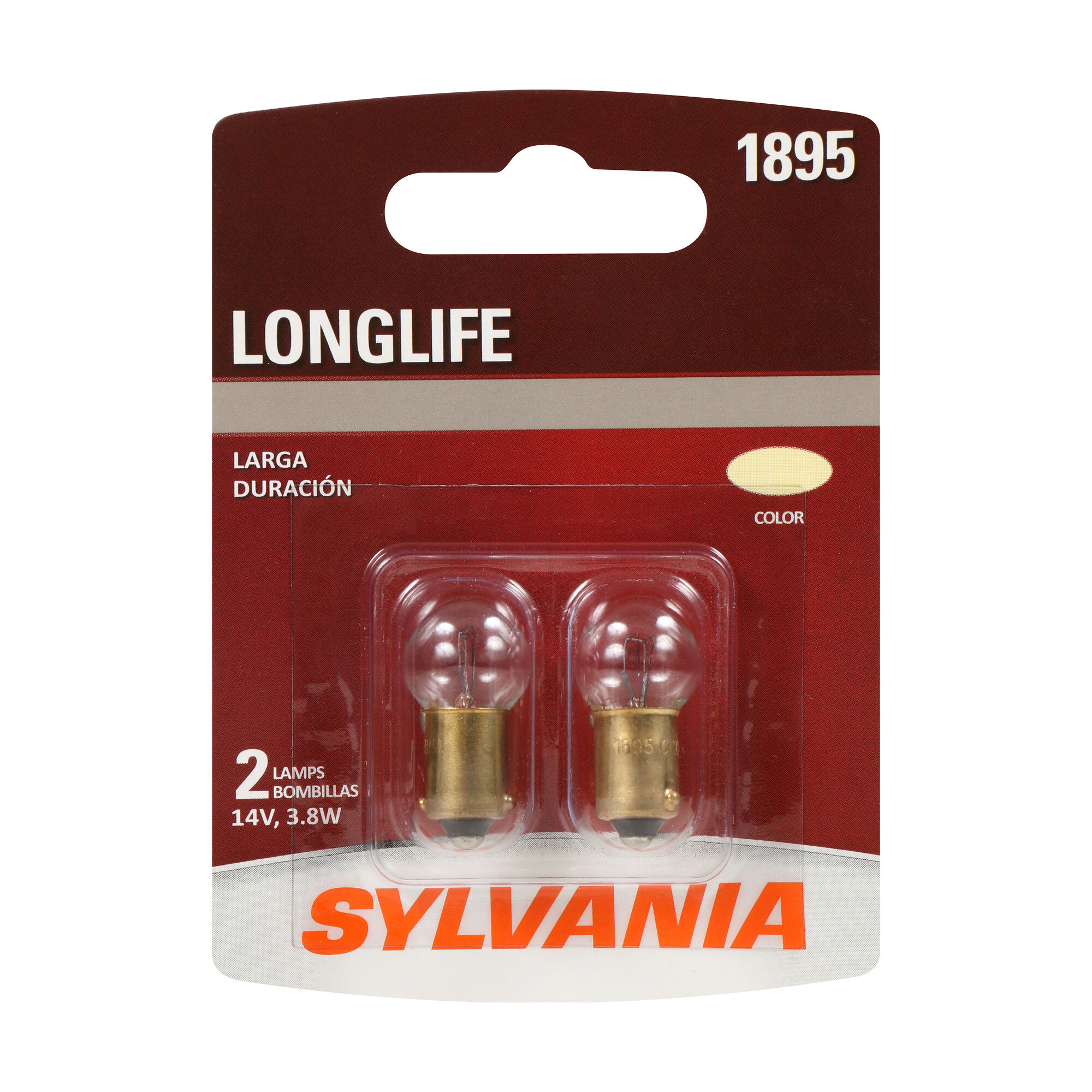SYLVANIA 1895 Long Life Mini Bulb, 2 Pack