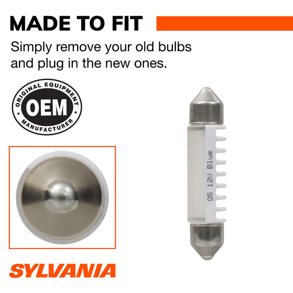 SYLVANIA 578 BLUE LED Mini Bulb, 1 Pack, , hi-res