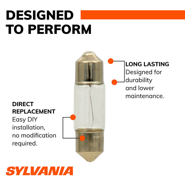 SYLVANIA DE3022 Long Life Mini Bulb, 2 Pack, , hi-res