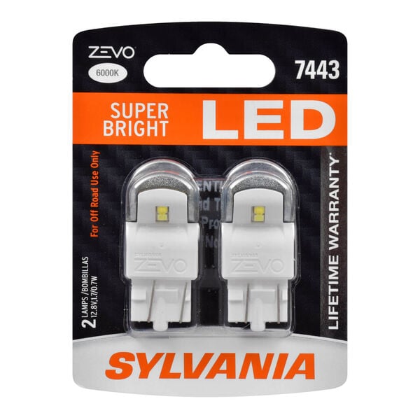 SYLVANIA 7443 WHITE ZEVO LED Mini, 2 Pack, , hi-res