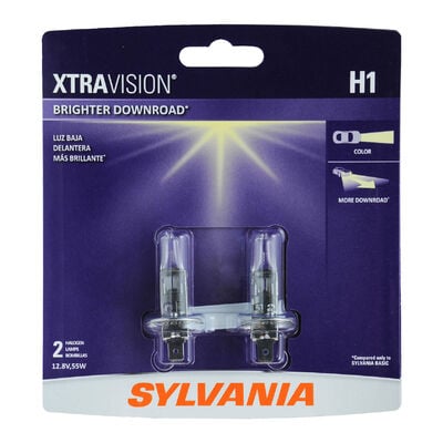SYLVANIA H1 XtraVision Halogen Headlight Bulb, 2 Pack