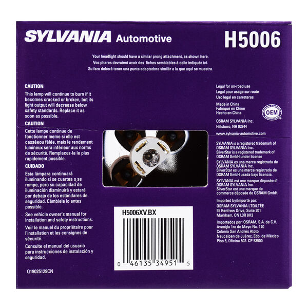 SYLVANIA H5006 XtraVision Sealed Beam Headlight, 1 Pack, , hi-res