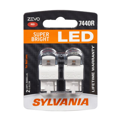 SYLVANIA 7440R RED ZEVO LED Mini, 2 Pack