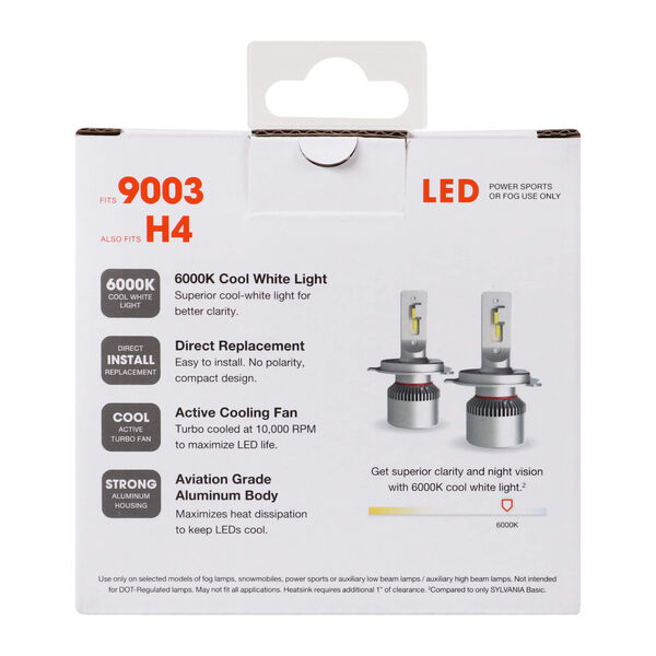  Philips UltinonSport 9003 LED Bulb for Fog Light and  Powersports Headlights, 2 Pack : Automotive