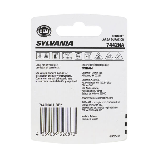 SYLVANIA 7442NA Long Life Mini Bulb, 2 Pack, , hi-res