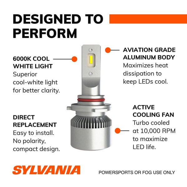 foretrækkes Overleve Playful SYLVANIA 9005 LED Fog & Powersports Bulb, 2 Pack