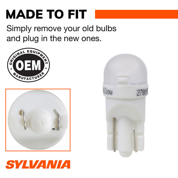 SYLVANIA 194A AMBER SYL LED Mini Bulb Mini Bulb, 2 Pack, , hi-res
