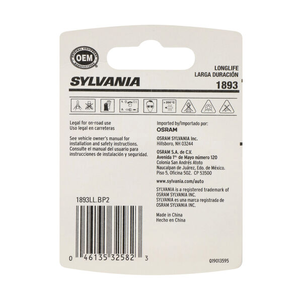 SYLVANIA 1893 Long Life Mini Bulb, 2 Pack, , hi-res