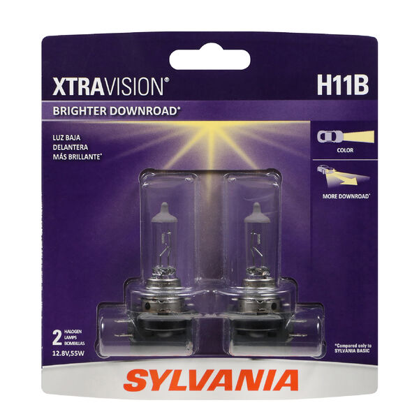 SYLVANIA H11B XtraVision Halogen Headlight Bulb, 2 Pack, , hi-res