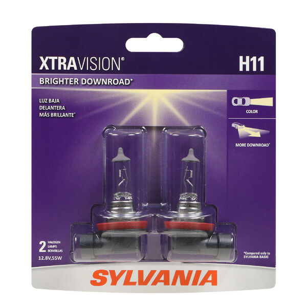 SYLVANIA H11 XtraVision Halogen Headlight Bulb, 2 Pack, , hi-res