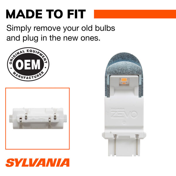 SYLVANIA 3156A AMBER ZEVO LED Mini, 2 Pack, , hi-res
