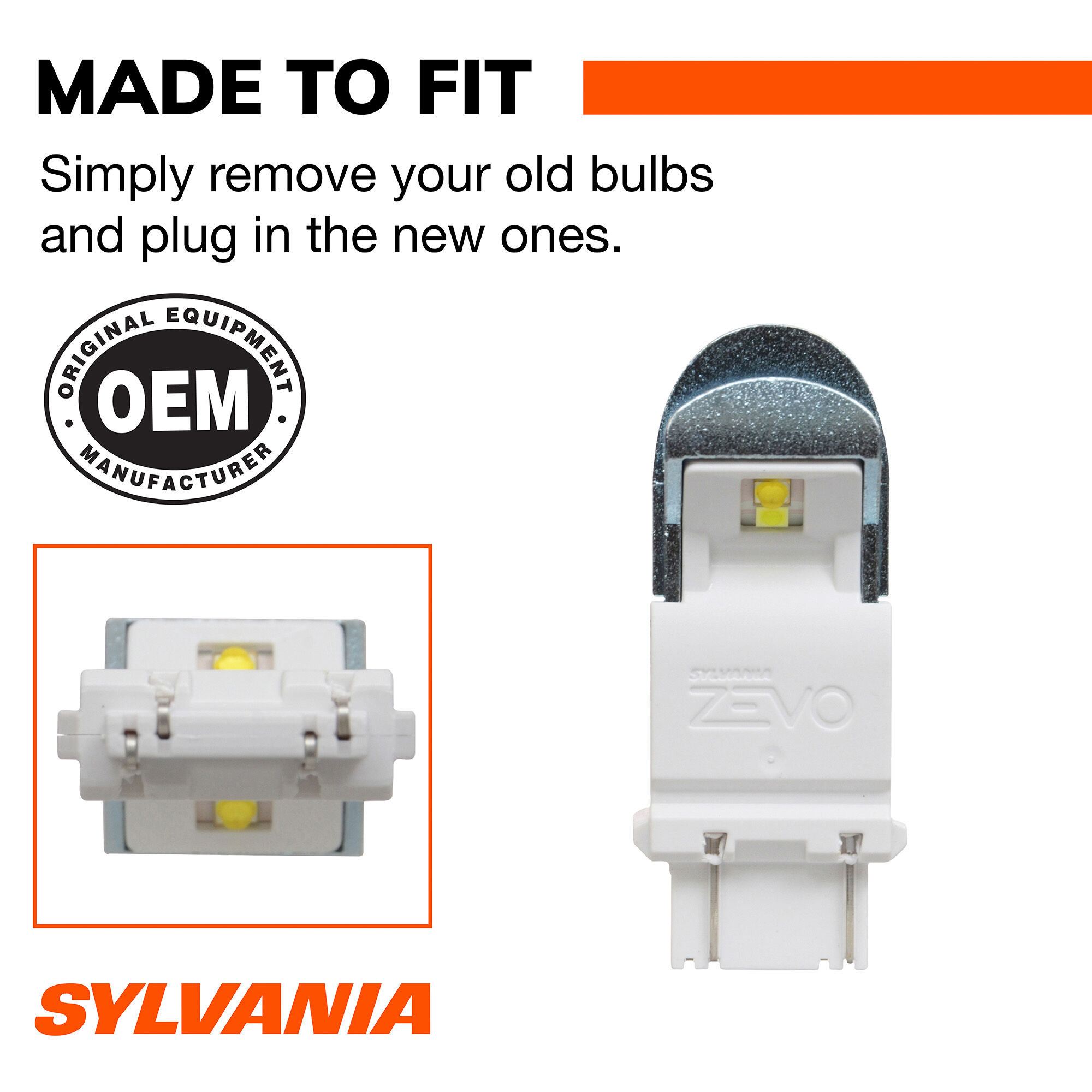 SYLVANIA 3156 WHITE ZEVO LED Mini, 2 Pack