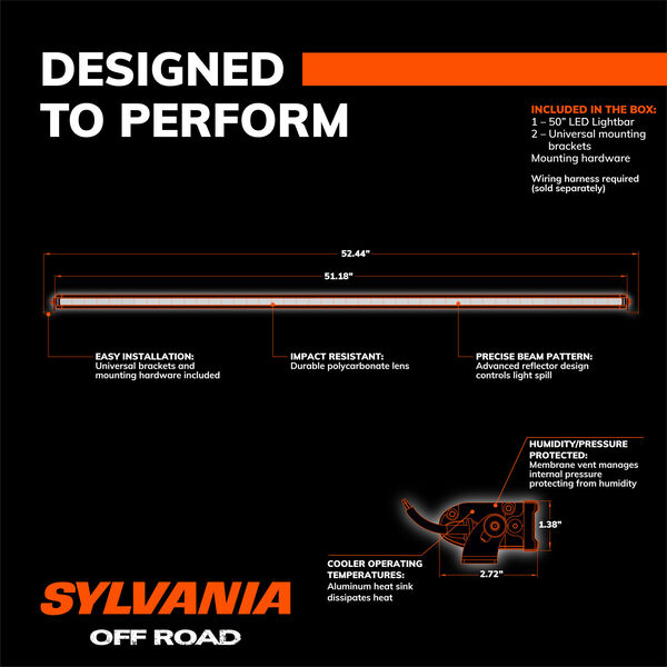 SYLVANIA Slim 50 Inch LED Light Bar - Combo, , hi-res