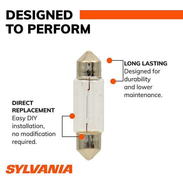 SYLVANIA DE3425 Long Life Mini Bulb, 2 Pack, , hi-res