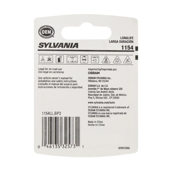 SYLVANIA 1154 Long Life Mini Bulb, 2 Pack, , hi-res