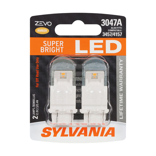 SYLVANIA 3047A AMBER ZEVO LED Mini Bulb, 2 Pack, , hi-res