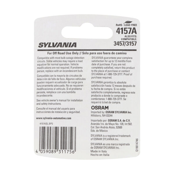 SYLVANIA 4157A AMBER SYL LED Mini Bulb , 2 Pack, , hi-res