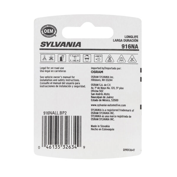 SYLVANIA 916NA Long Life Mini Bulb, 2 Pack, , hi-res