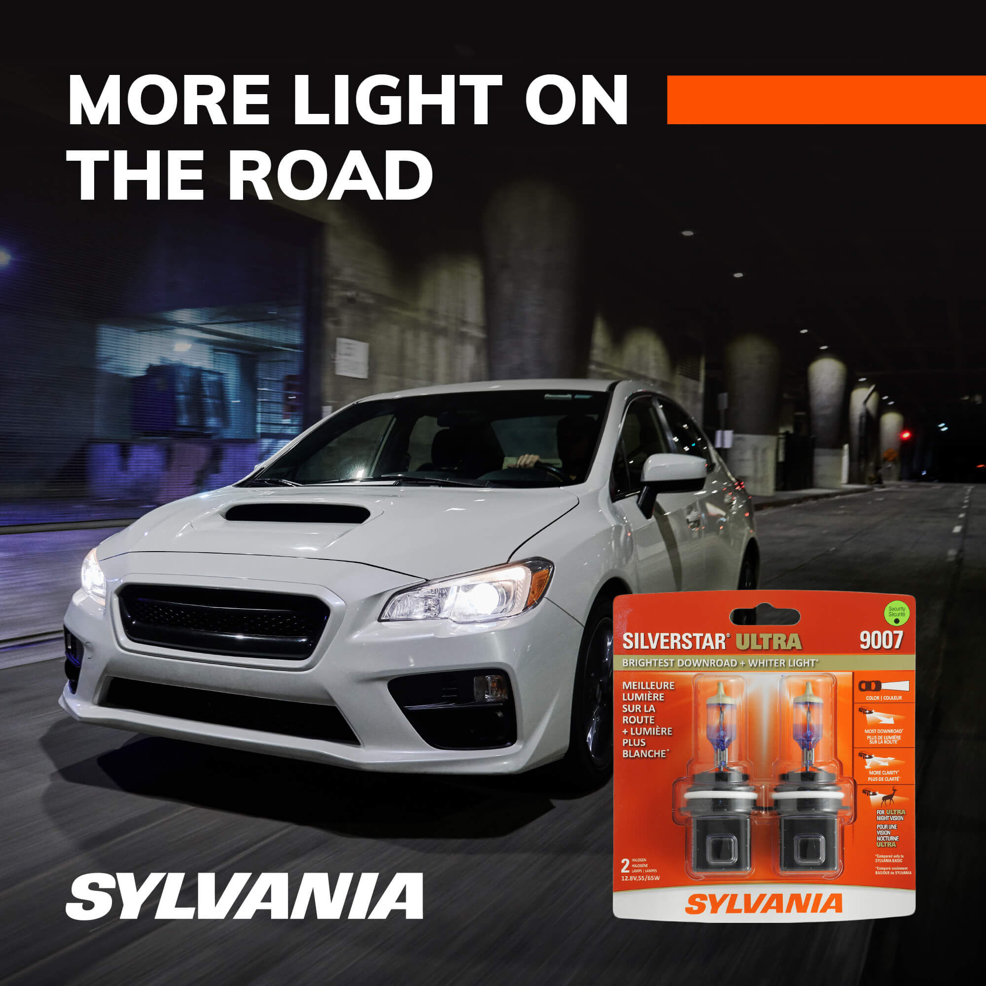 Contains 2 Bulbs 9007 SilverStar Ultra Brightest Downroad with Whiter Light Low Beam and Fog Replacement Bulb Tri-Band Technology SYLVANIA High Beam High Performance Halogen Headlight Bulb 