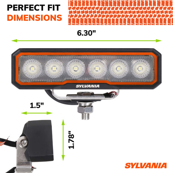 SYLVANIA Rugged 6 Inch LED Light Bar - Flood, , hi-res