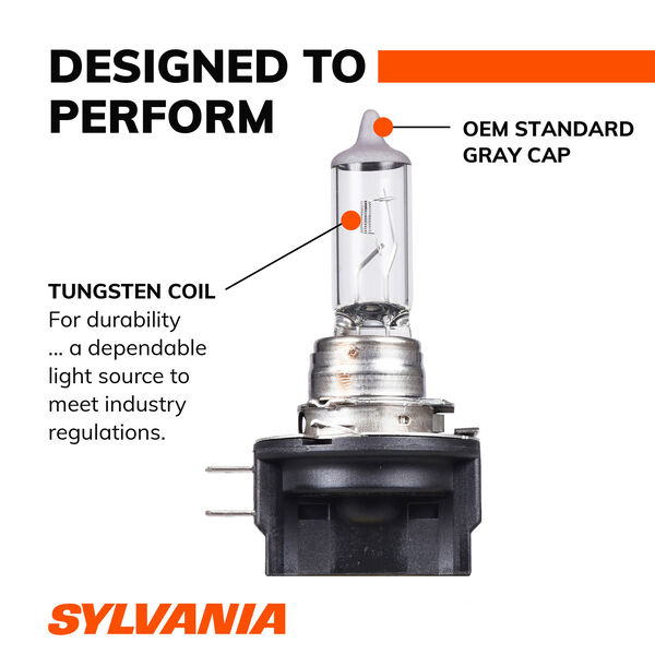 SYLVANIA H11B Basic Halogen Headlight Bulb, 1 Pack, , hi-res