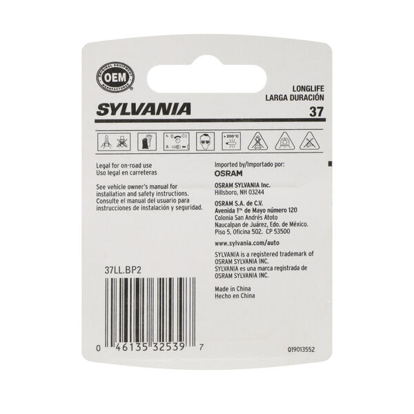 SYLVANIA 37 Long Life Mini Bulb, 2 Pack, , hi-res