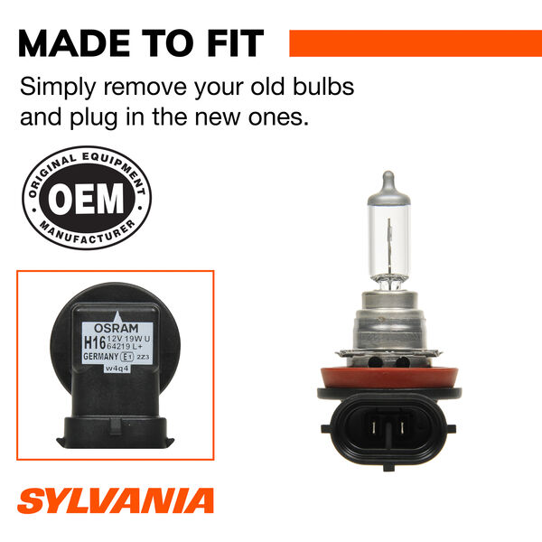 SYLVANIA H16 Basic Halogen Headlight Bulb, 1 Pack, , hi-res
