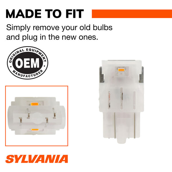 SYLVANIA 7443 AMBER LED Mini Bulb, 2 Pack, , hi-res
