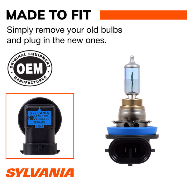 SYLVANIA H8 SilverStar Halogen Fog Bulb, 1 Pack, , hi-res
