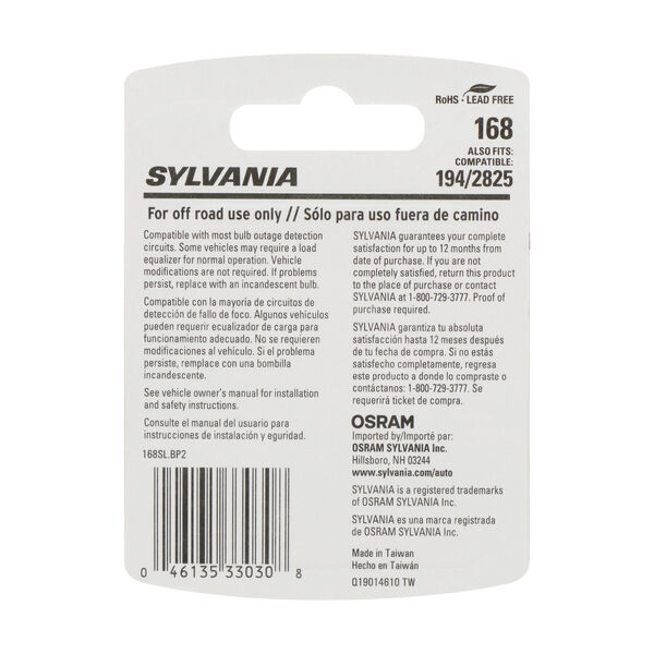 SYLVANIA 168 WHITE SYL LED Mini Bulb, 2 Pack, , hi-res