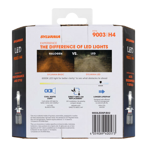 SYLVANIA 9003 LED Powersports & Fog Bulb, 2 Pack, , hi-res