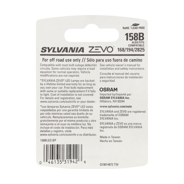 SYLVANIA 158B BLUE ZEVO LED Mini Bulb, 1 Pack, , hi-res