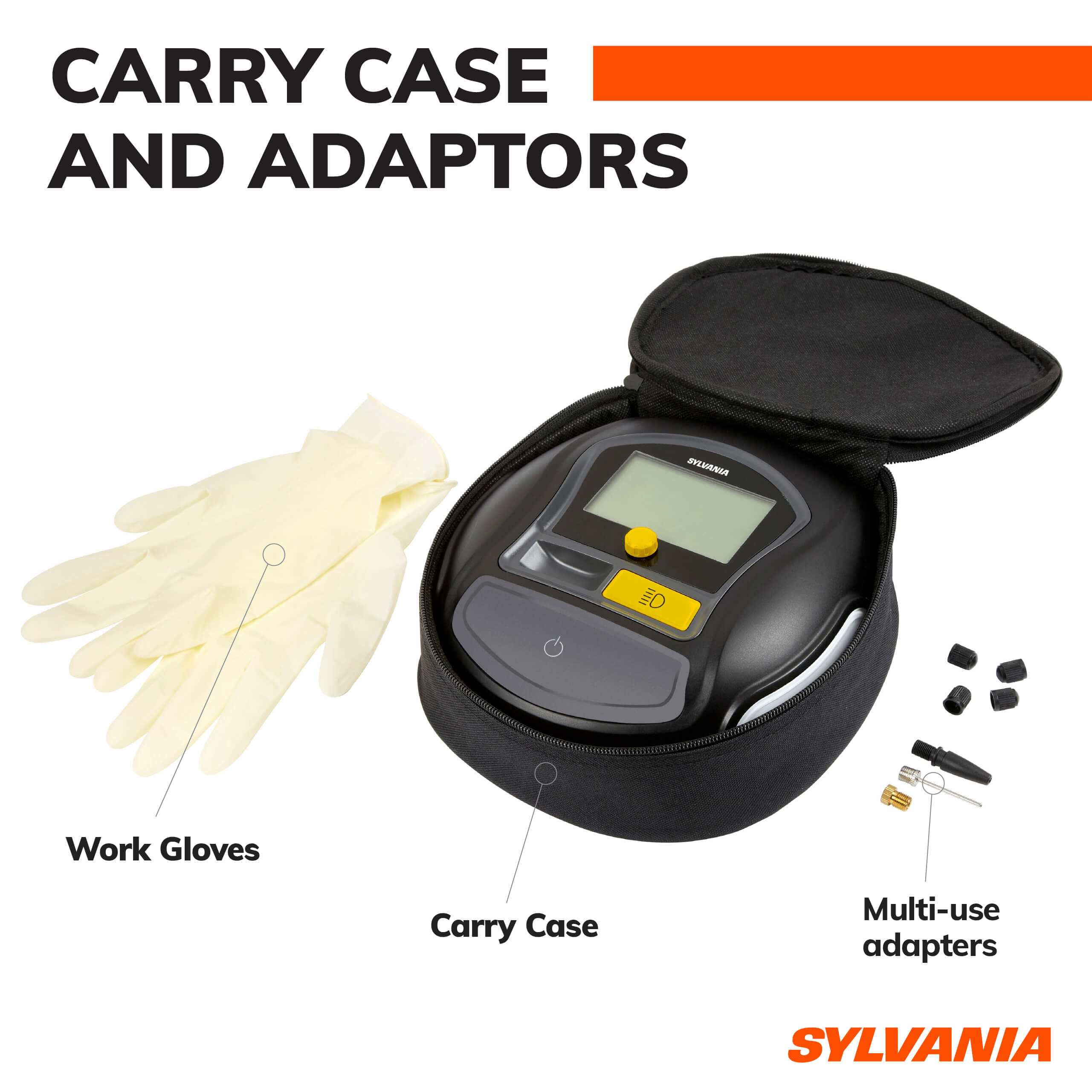 Sylvania Rapid Portable Tire Inflator w/ Auto Stop LED Digital Display Open Box 