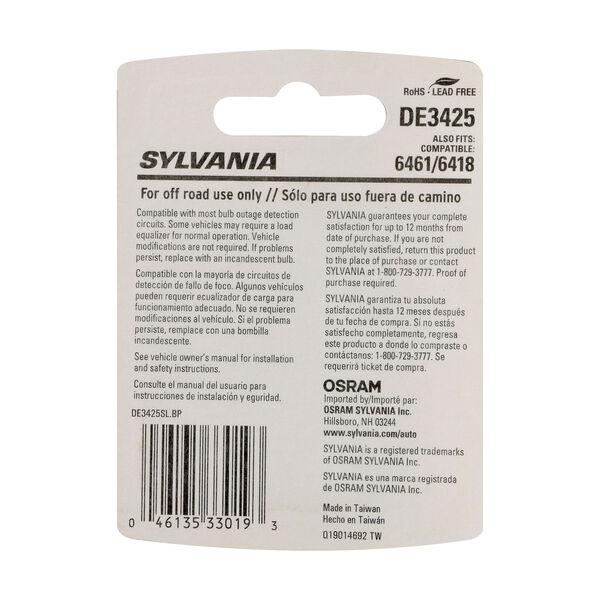 SYLVANIA DE3425 WHITE SYL LED Mini Bulb, 1 Pack, , hi-res