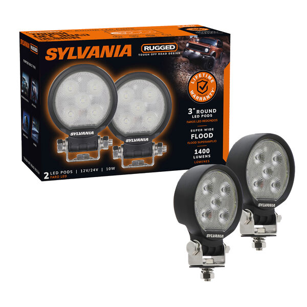 SYLVANIA Rugged 3 Inch LED Pod Round - Flood, , hi-res